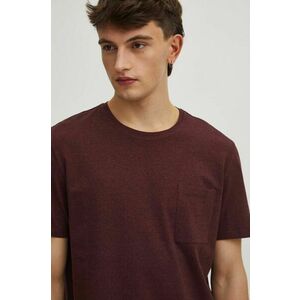 Medicine tricou din bumbac barbati, culoarea bordo, melanj imagine