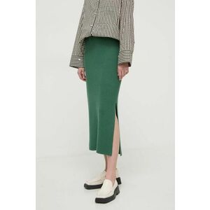 By Malene Birger fusta culoarea verde, midi, drept imagine