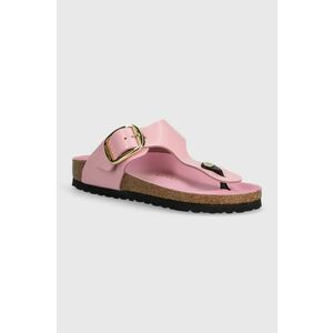 Birkenstock slapi de piele Gizeh femei, culoarea roz, cu toc plat, 1026493 imagine