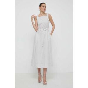 Max Mara Leisure rochie din bumbac culoarea bej, midi, evazați 2416220000000 imagine