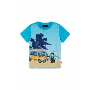 Lego tricou de bumbac pentru copii culoarea turcoaz, cu imprimeu imagine