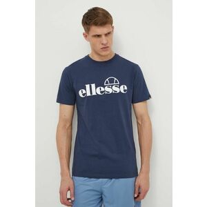 Ellesse tricou din bumbac Fuenti Tee barbati, culoarea albastru marin, cu imprimeu, SHP16469 imagine