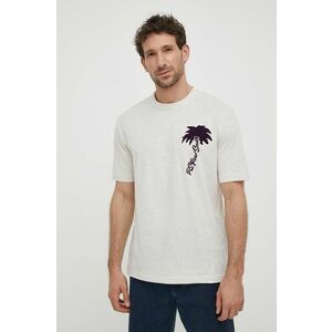 PS Paul Smith tricou barbati, culoarea bej, cu imprimeu imagine