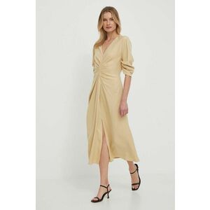 Dkny rochie culoarea bej, midi, evazati, D2A4BIAM imagine