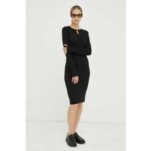 G-Star Raw rochie din bumbac culoarea negru, mini, mulata imagine