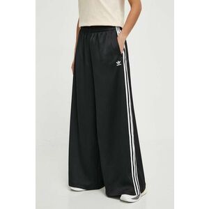 adidas Originals pantaloni femei, culoarea negru, lat, high waist, IU2520 imagine