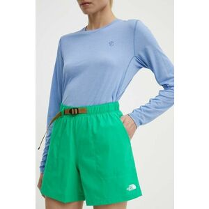 The North Face pantaloni scurți outdoor Class V culoarea verde, neted, high waist, NF0A81VWPO81 imagine