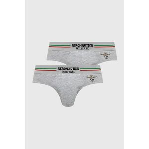 Aeronautica Militare Slip (2-pack) bărbați, culoarea gri imagine