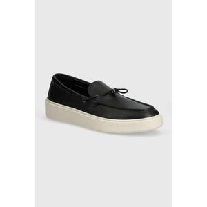 Karl Lagerfeld mocasini de piele FLINT II barbati, culoarea negru, KL53314 imagine