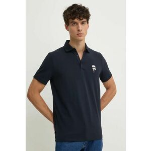 Karl Lagerfeld tricou polo bărbați, culoarea bleumarin, cu imprimeu 500221.745022 imagine