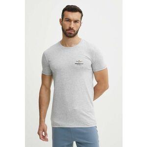 Aeronautica Militare tricou barbati, culoarea gri, cu imprimeu, AM1UTI003 imagine