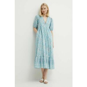 Pepe Jeans rochie din bumbac MAFALDA midi, evazati, PL953479 imagine