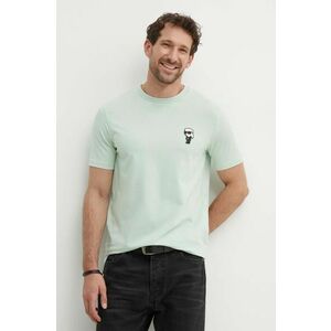 Karl Lagerfeld tricou barbati, culoarea turcoaz, cu imprimeu, 542221.755027 imagine