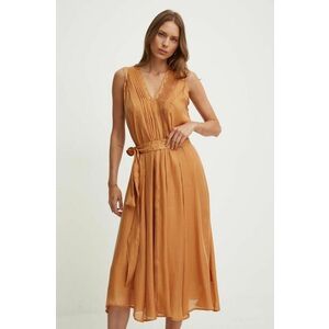 Dkny rochie culoarea maro, midi, oversize, P4EBTX69 imagine