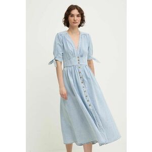 Answear Lab rochie jeans midi, evazati imagine