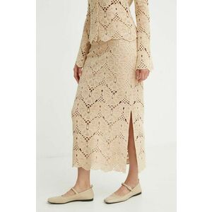 By Malene Birger fusta din bumbac CANTALA culoarea bej, midi, drept, Q72363002 imagine