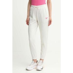 Reebok pantaloni de trening culoarea gri, melanj, 100075996 imagine