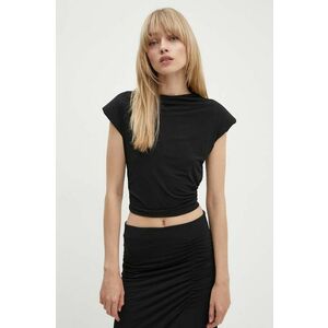 Gestuz bluza femei, culoarea negru, neted, 10909255 imagine