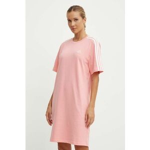 adidas rochie din bumbac Essentials culoarea roz, mini, drept, IY4242 imagine