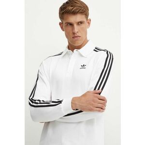 adidas Originals longsleeve din bumbac Adicolor culoarea alb, cu imprimeu, IZ2459 imagine