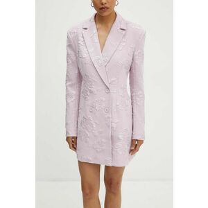 Rotate rochie Jacquard Blazer culoarea roz, mini, drept, 1127681433 imagine