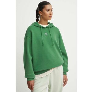 adidas Originals bluza femei, culoarea verde, cu glugă, neted, IY9620 imagine