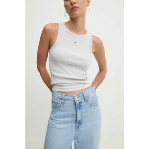 Tommy Jeans top femei, culoarea gri imagine