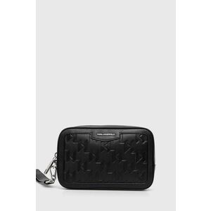 Karl Lagerfeld borseta de piele culoarea negru, 245M3204 imagine