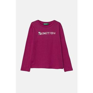 United Colors of Benetton longsleeve din bumbac pentru copii culoarea roz, 3I9WG10F7 imagine