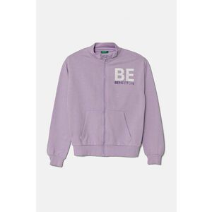 United Colors of Benetton hanorac de bumbac pentru copii culoarea violet, modelator, 3J68C503Y imagine