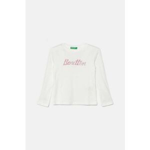 United Colors of Benetton longsleeve din bumbac pentru copii culoarea alb, 3I9WG10F7 imagine