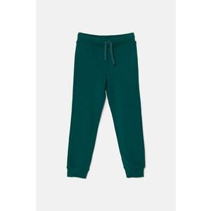 United Colors of Benetton pantaloni de trening din bumbac pentru copii culoarea verde, neted, 3J68CF01P imagine