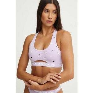 Karl Lagerfeld sutien culoarea violet, bumbac, modelator, 245W2117 imagine