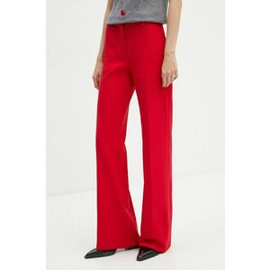 MSGM pantaloni femei, culoarea rosu, lat, high waist, 3741MDP01.247621 imagine