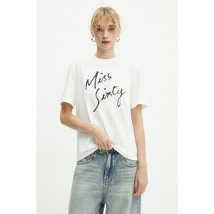 Miss Sixty tricou din amestec de mătase culoarea bej, 6L3SJ3780000 imagine