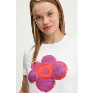 Desigual tricou DROPPI femei, culoarea alb, 24WWTK66 imagine