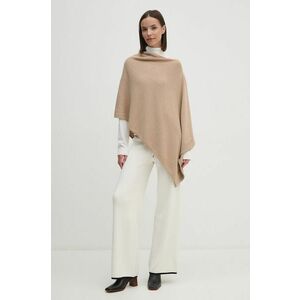 United Colors of Benetton poncho din amestec de lana culoarea bej, 1235DU01A imagine