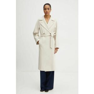 Weekend Max Mara palton de lana culoarea bej, de tranzitie, oversize, 2425016092600 imagine