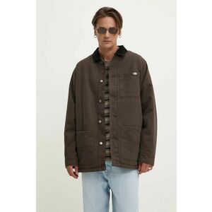 Dickies geaca Duck High Pile Flce Line Chore Jacket barbati, culoarea maro, de tranzitie, DK0A4XGA imagine