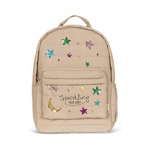 Konges Sløjd ghiozdan copii JUNO QUILTED SEQUIN BACKPACK MIDI culoarea bej, mare, cu imprimeu, KS101319 imagine