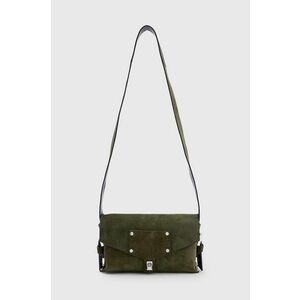 AllSaints geanta de mana din piele intoarsa MIRO culoarea verde, W066XB imagine