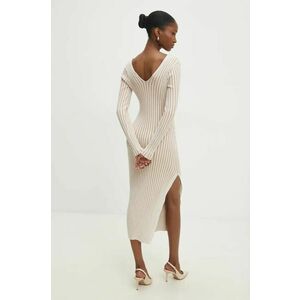 Answear Lab rochie culoarea bej, midi, mulata imagine