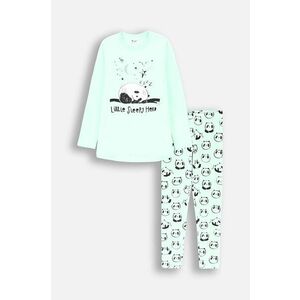 Coccodrillo pijamale de bumbac pentru copii culoarea verde, cu imprimeu, PYJAMAS imagine