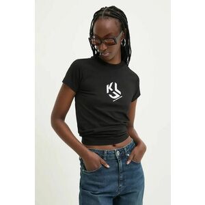 Karl Lagerfeld Jeans tricou din bumbac femei, culoarea negru, 246J1711 imagine