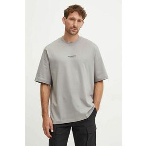 G-Star Raw tricou din bumbac barbati, culoarea gri, cu imprimeu imagine