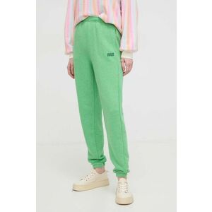 American Vintage pantaloni de trening culoarea verde, melanj imagine