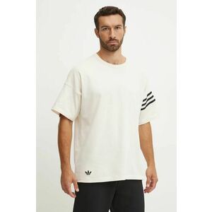 adidas Originals tricou din bumbac Neuclassics Tee barbati, culoarea bej, cu imprimeu, JF9139 imagine