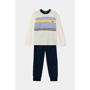 United Colors of Benetton pijamale de bumbac pentru copii culoarea bej, cu imprimeu, 3VD00P07A imagine