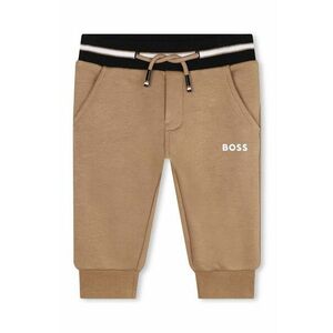 BOSS pantaloni de trening pentru bebeluși culoarea bej, neted, J51272 imagine