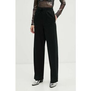 Moschino Jeans pantaloni femei, culoarea negru, drept, high waist, A0324 8724 imagine